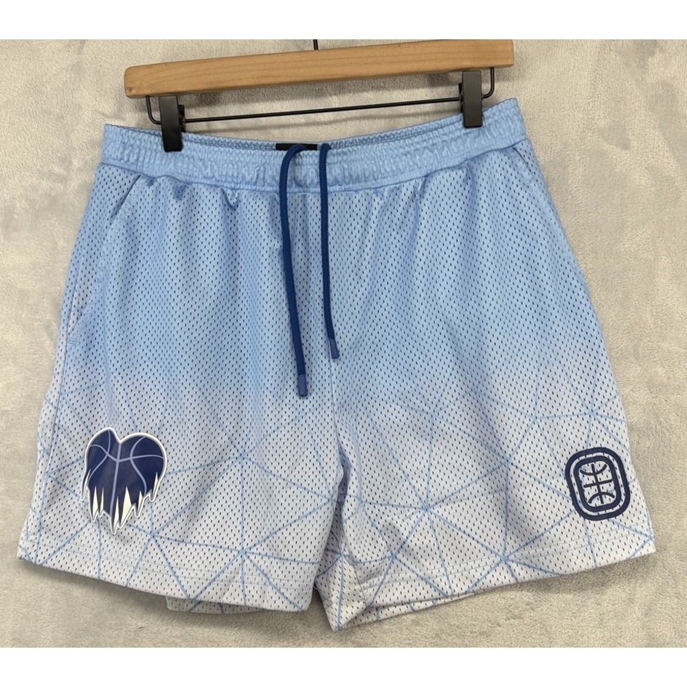 Overtime Cold Hearts Ice In Our Veins Athletic Shorts Blue Men's Size M